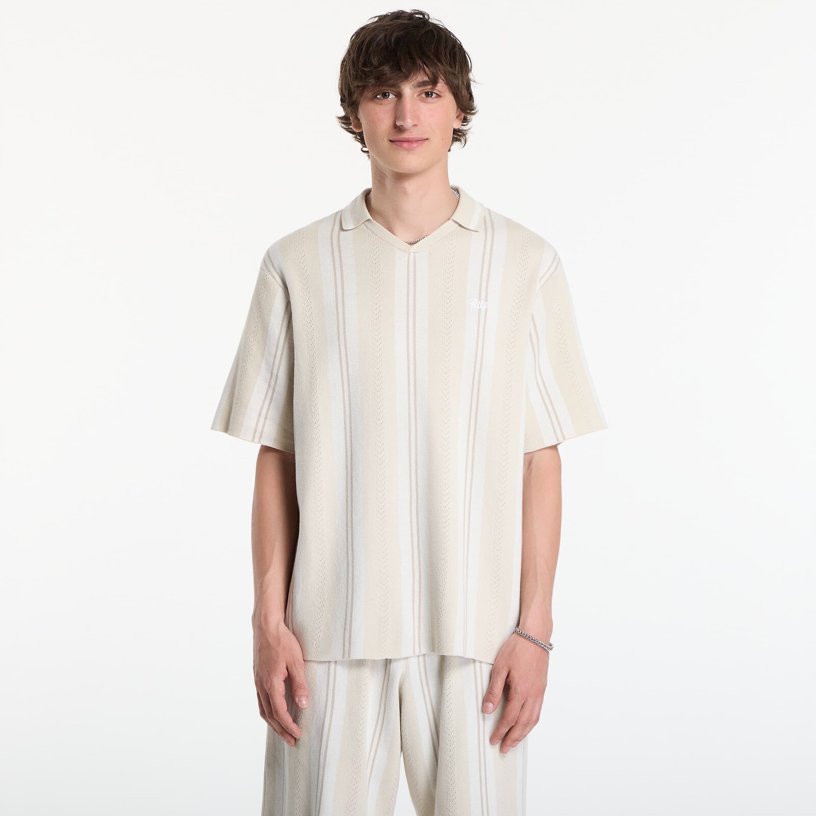 Tričko Patta Knitted Football Shirt UNISEX Oatmeal L