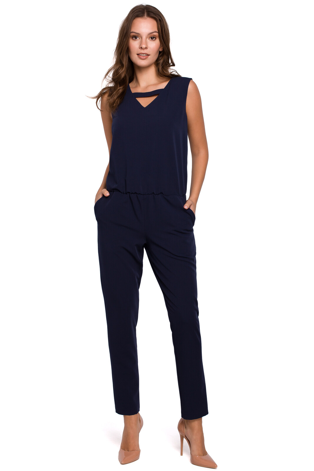 Makover Woman's Jumpsuit K009 Navy Blue