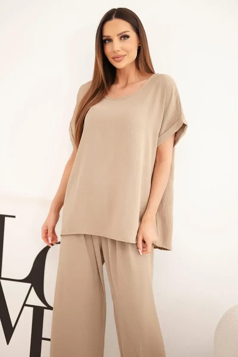Dámsky plus-size set: blúza a nohavice