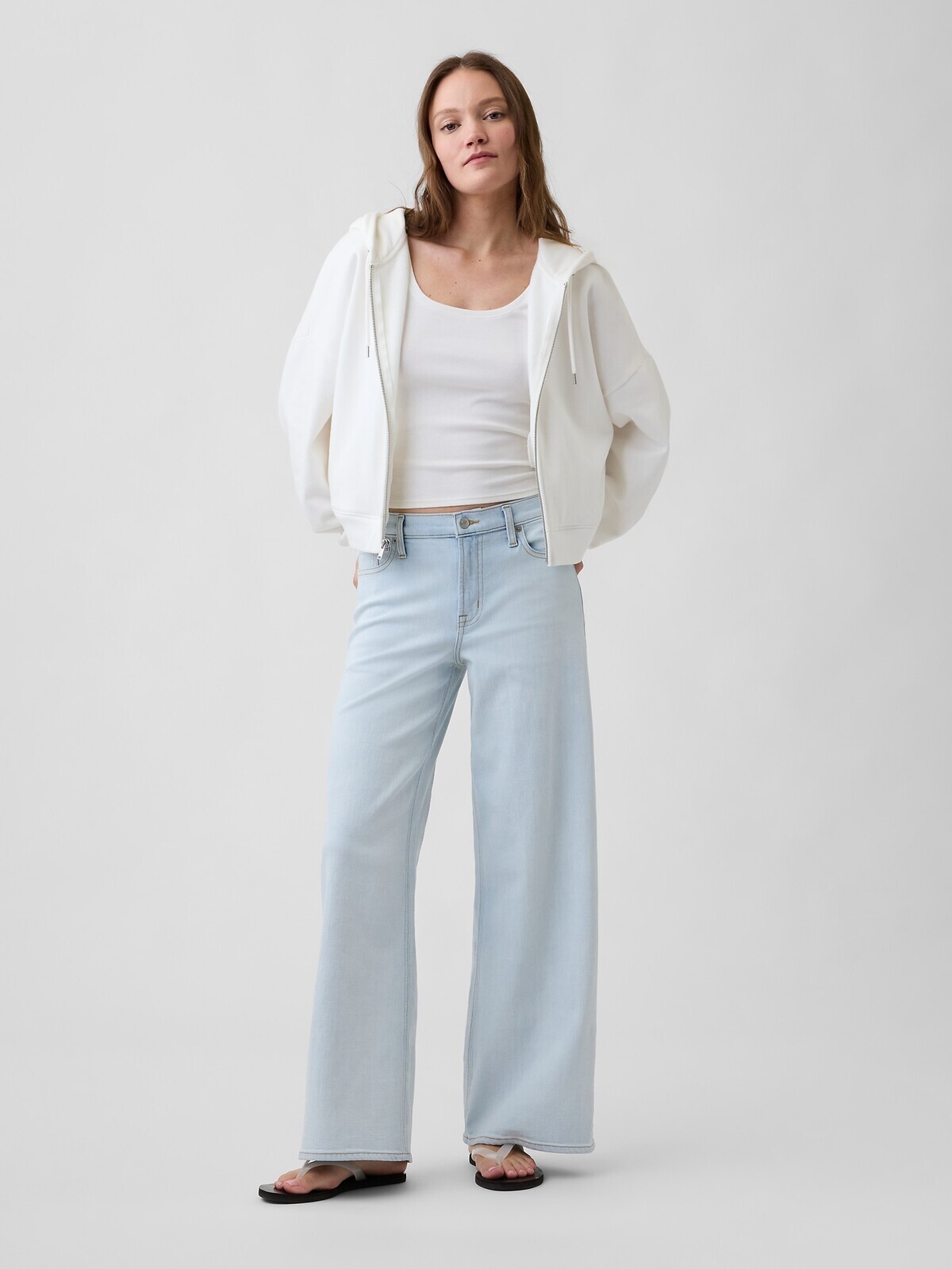 GAP dámske džínsy Mid Rise Wide-Leg
