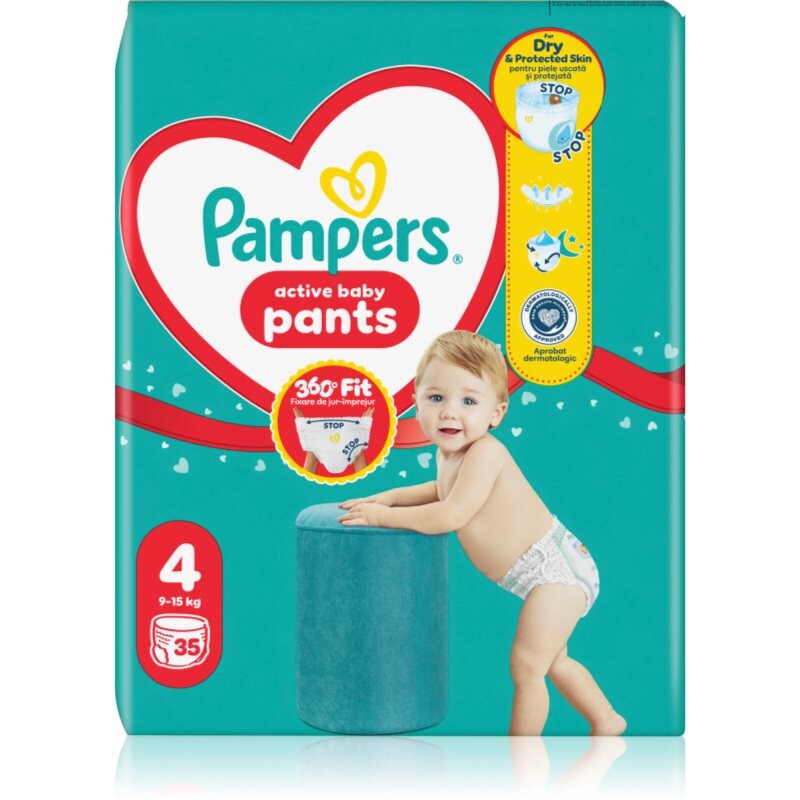 Pampers Active Baby Pants Size 4 jednorazové plienkové nohavičky 9-15 kg 35 ks