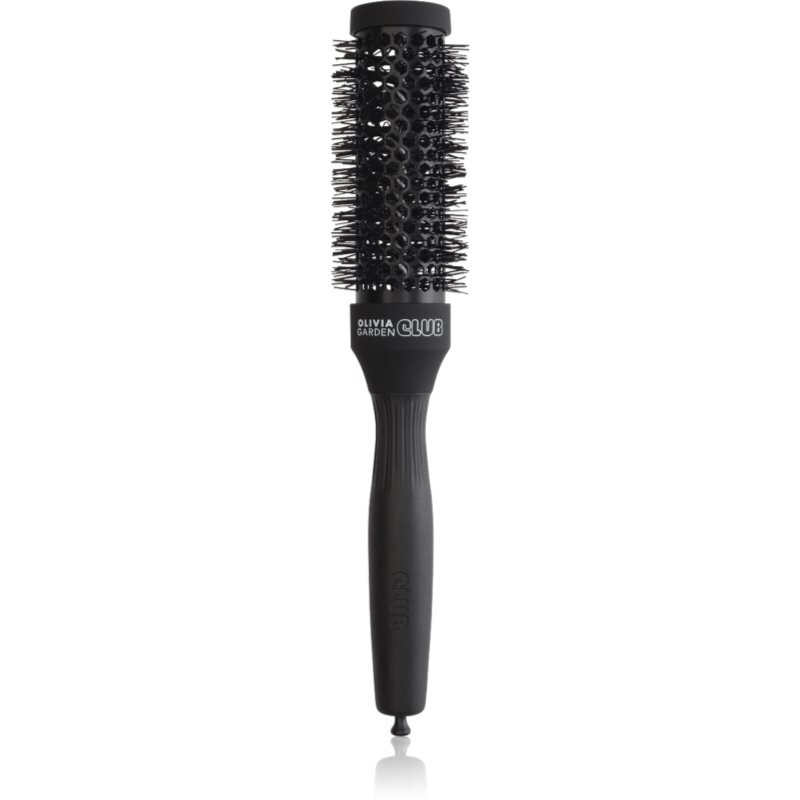 Olivia Garden Club The Glow Blowout Ceramic Round Brush Black guľatá kefa na vlasy S 1 ks
