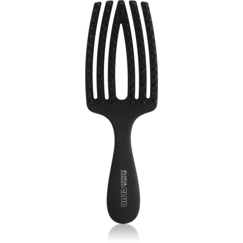 Olivia Garden Club The Nomad Detangling&Shine Fingerbrush​ plochá kefa na vlasy Black 1 ks