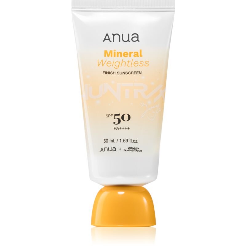 Anua K-Pop Demon Hunters Mineral Weightless Finish Sunscreen ľahký ochranný krém na tvár SPF 50 50 ml