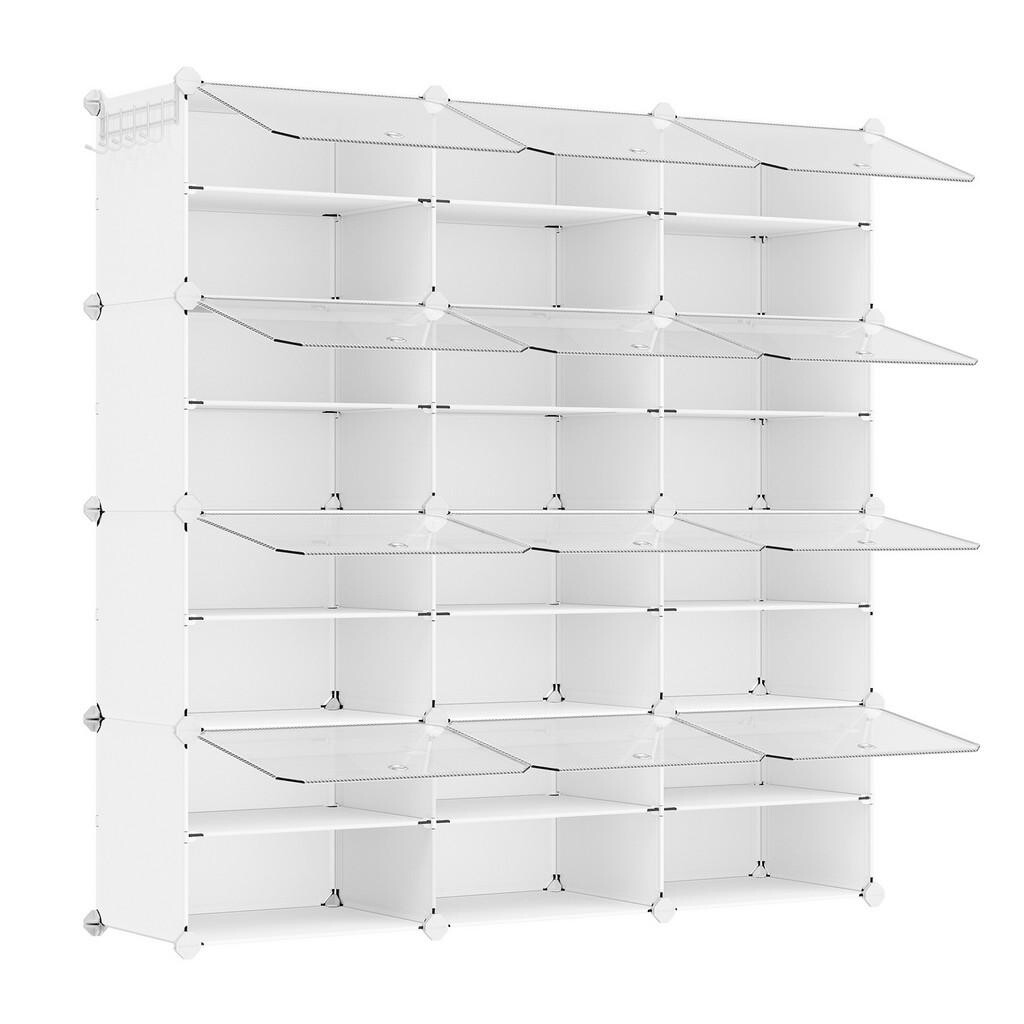 Boxxx REGÁL NA TOPÁNKY, biela, priehľadné, 124,4/124,6/32 cm