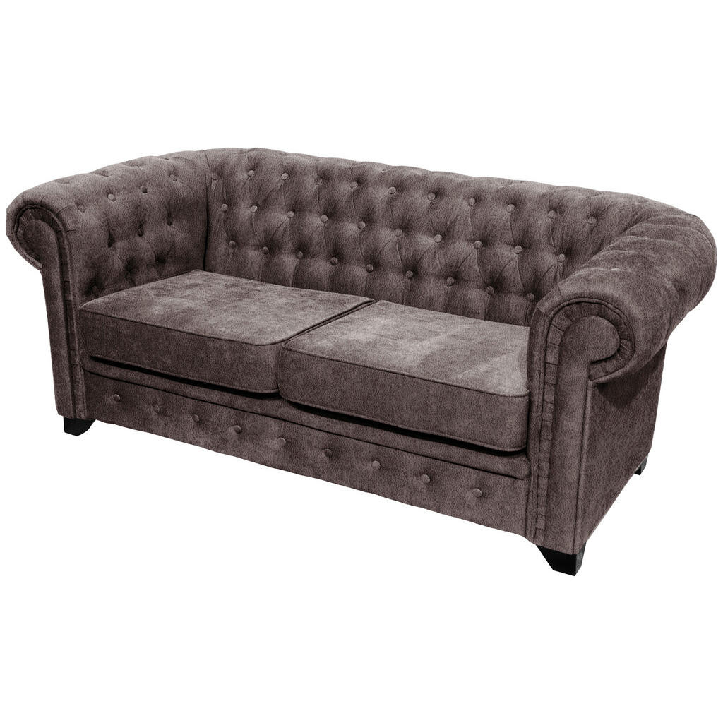Livetastic SEDAČKA CHESTERFIELD, drevo, textil, kompozitné drevo, hnedá