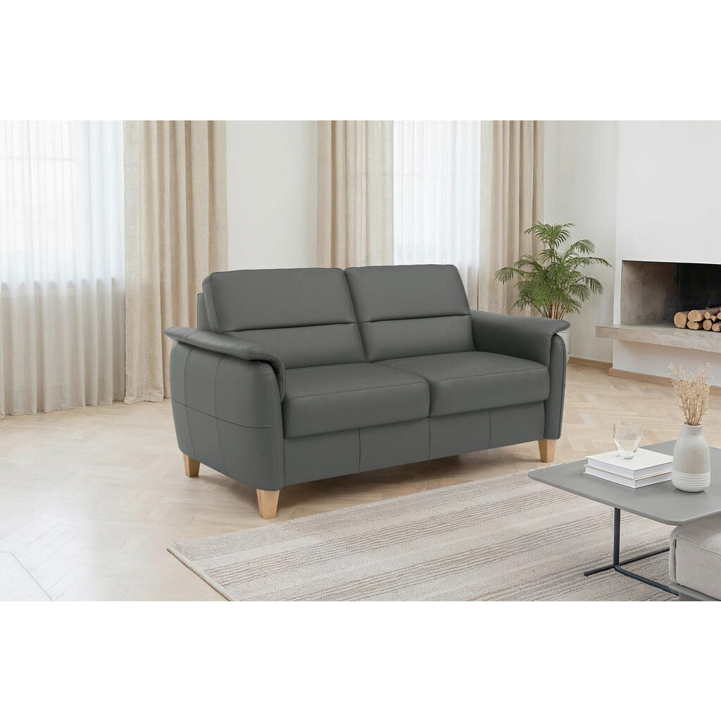 Sit & More DVOJMIESTNA POHOVKA, antracitová, pravá koža