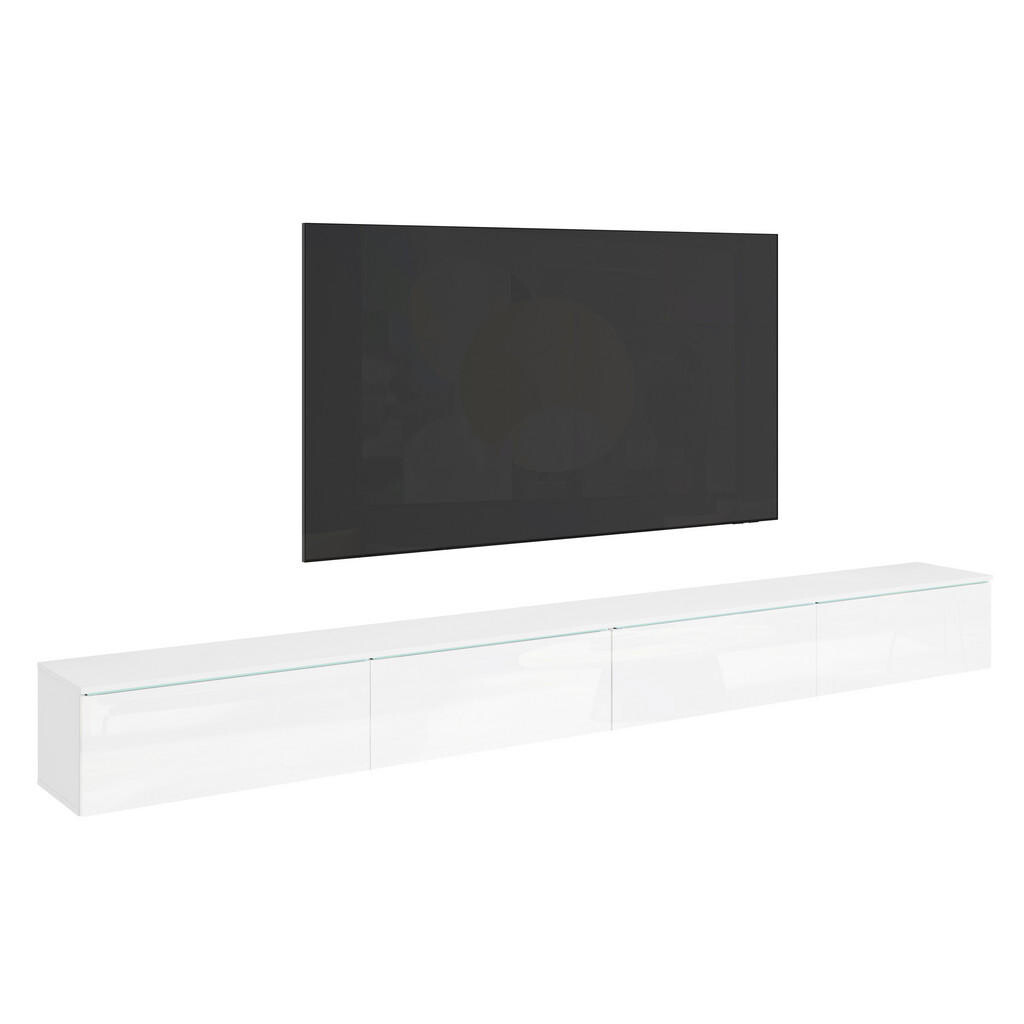 P & B NÍZKA KOMODA, biela, biela s vysokým leskom, 300/32/33 cm