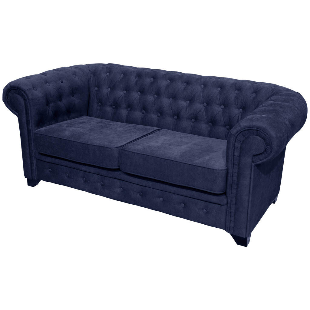Livetastic SEDAČKA CHESTERFIELD, drevo, textil, kompozitné drevo, modrá
