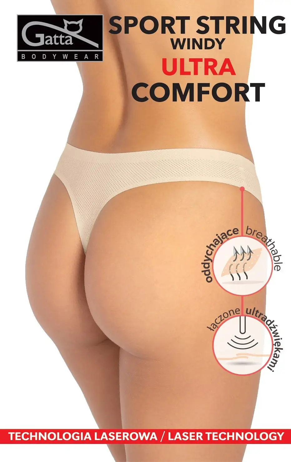Športové tangá Gatta 41669 String Windy Ultra Comfort S-XL béžová M