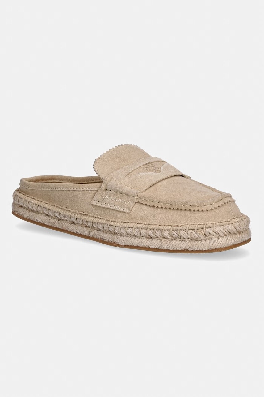 HUGO espadrilky s otvorenou pätou dámske semišové Brinn