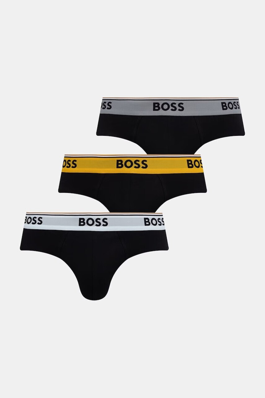BOSS slipy pánske bavlnené s elastanom Brief 3-pak