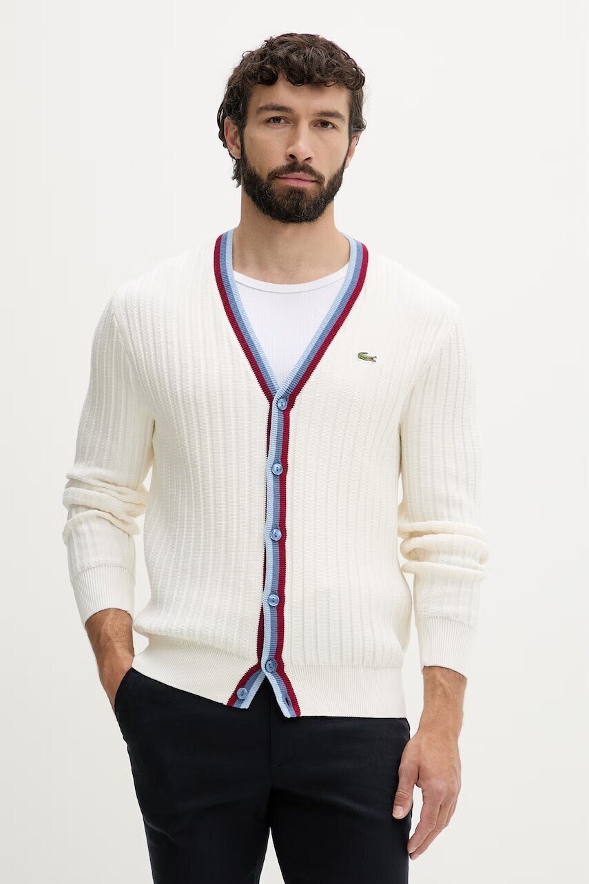 Lacoste kardigán pánsky s vlnou