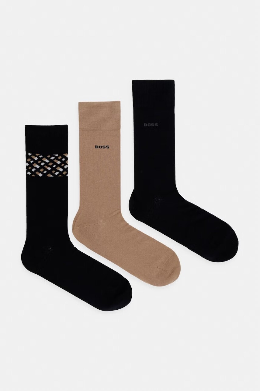 BOSS ponožky pánske s bavlnou 3P RS Giftset 3-pak