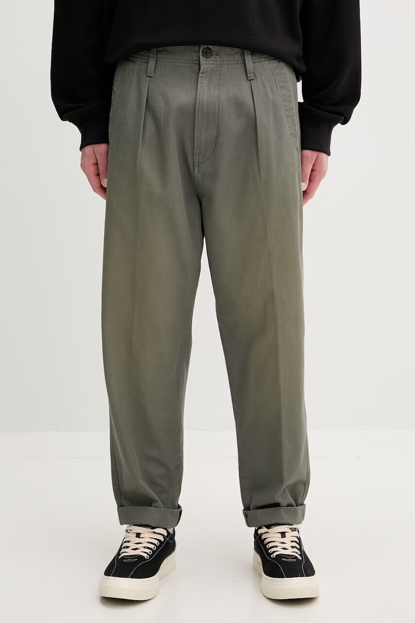 G-Star nohavice pánske bavlnené Pleated Chino Relaxed Tapered