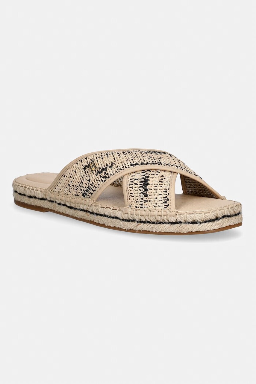 Tommy Hilfiger šľapky dámske ESPADRILLE MULE SANDAL RAFFIA