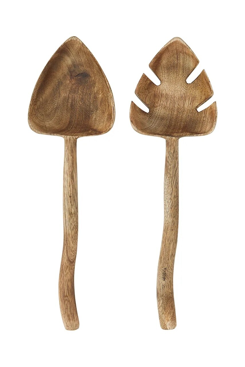Madam Stoltz sada príborov na šaláty z mangového dreva 31 cm