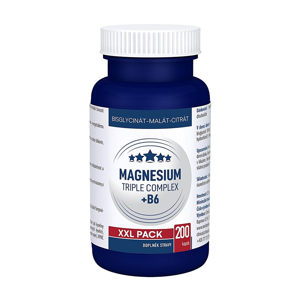 CLINICAL Magnesium triple complex + B6 200 kapsúl