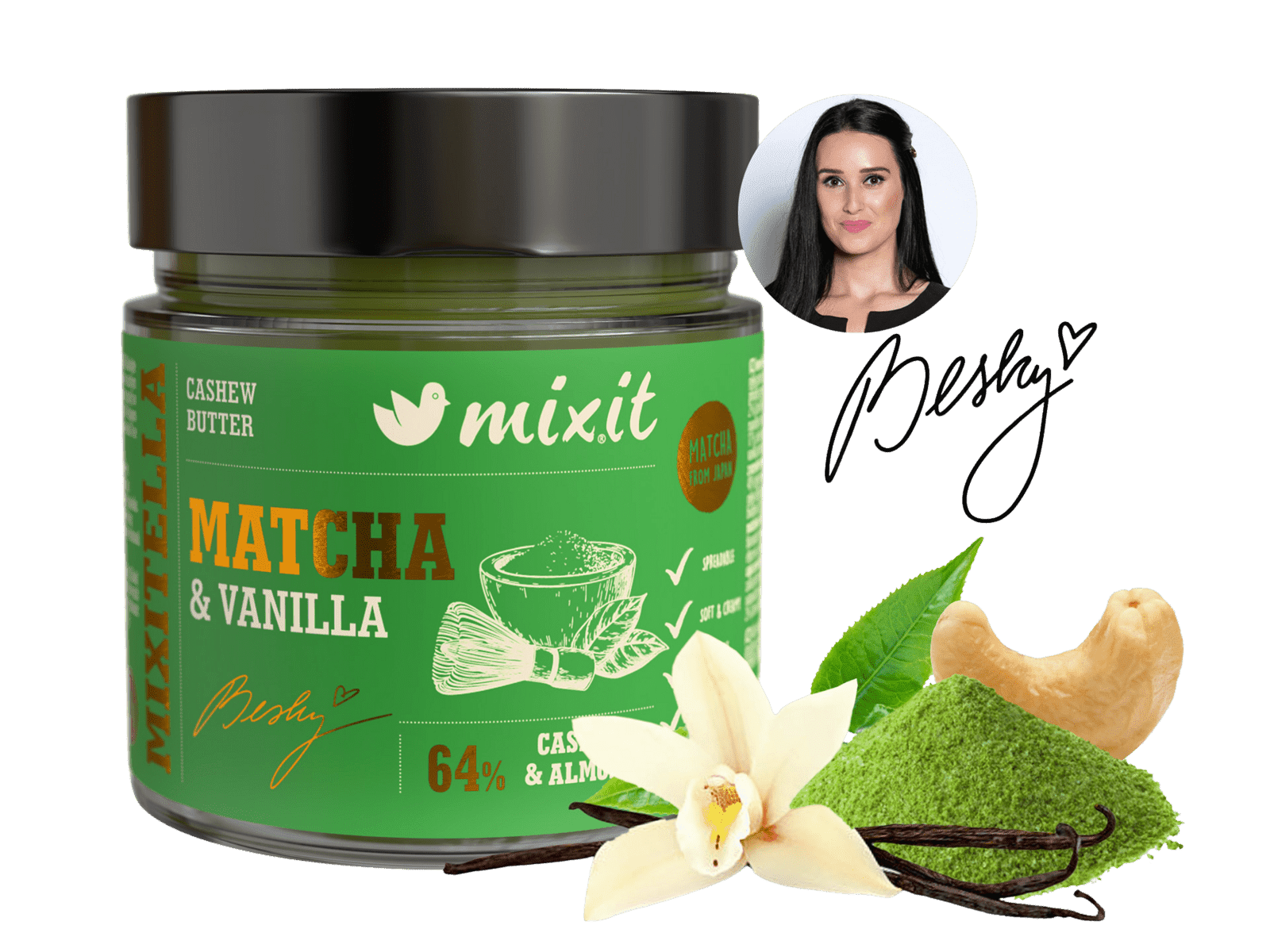 MIXIT Mixitella od Besky - Matcha s vanilkou 220 g