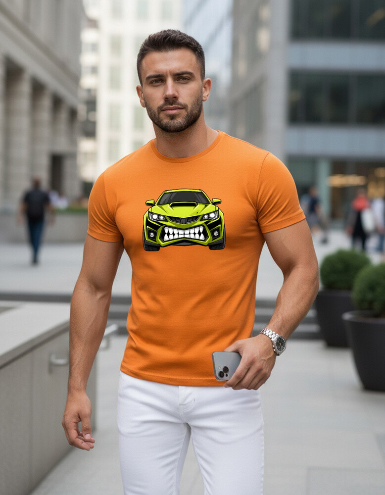 Herren-T-Shirt mit Autodruck orange Dstreet NX5015R