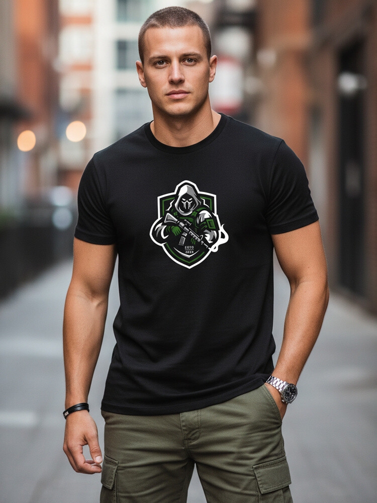 Herren Streetwear bedrucktes T-Shirt schwarz Dstreet NX088R