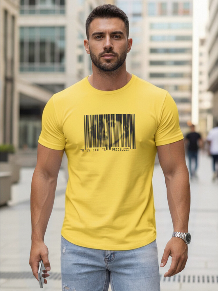 Bedrucktes Herren-T-Shirt gelb Dstreet NX5014R