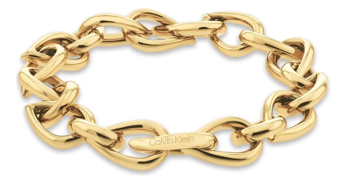 Calvin Klein Luxusný pozlátený náramok Sculptured Drops 35000915