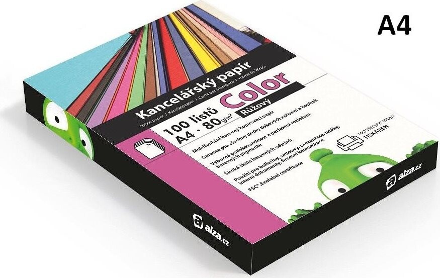 Alza Color A4 ružový 80g 100 listov