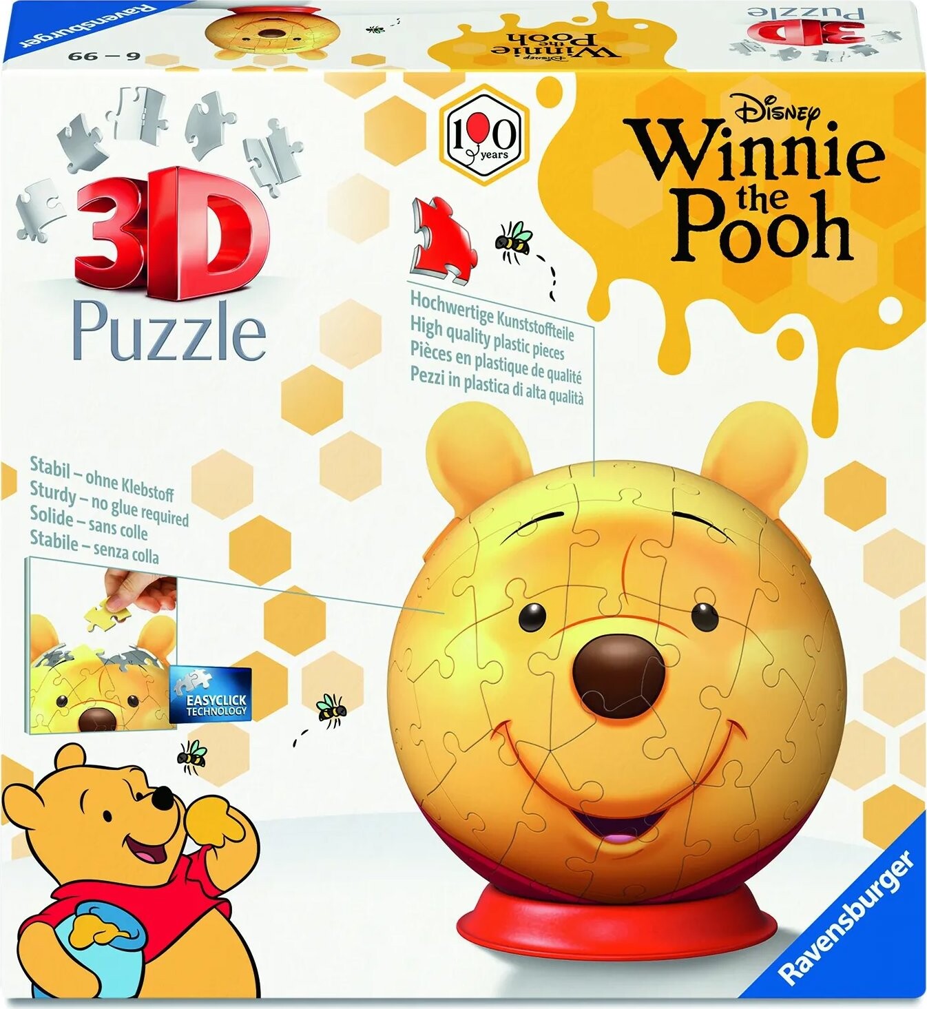 Ravensburger 120080701 Puzzle-Ball s ušami Medvedík Pú