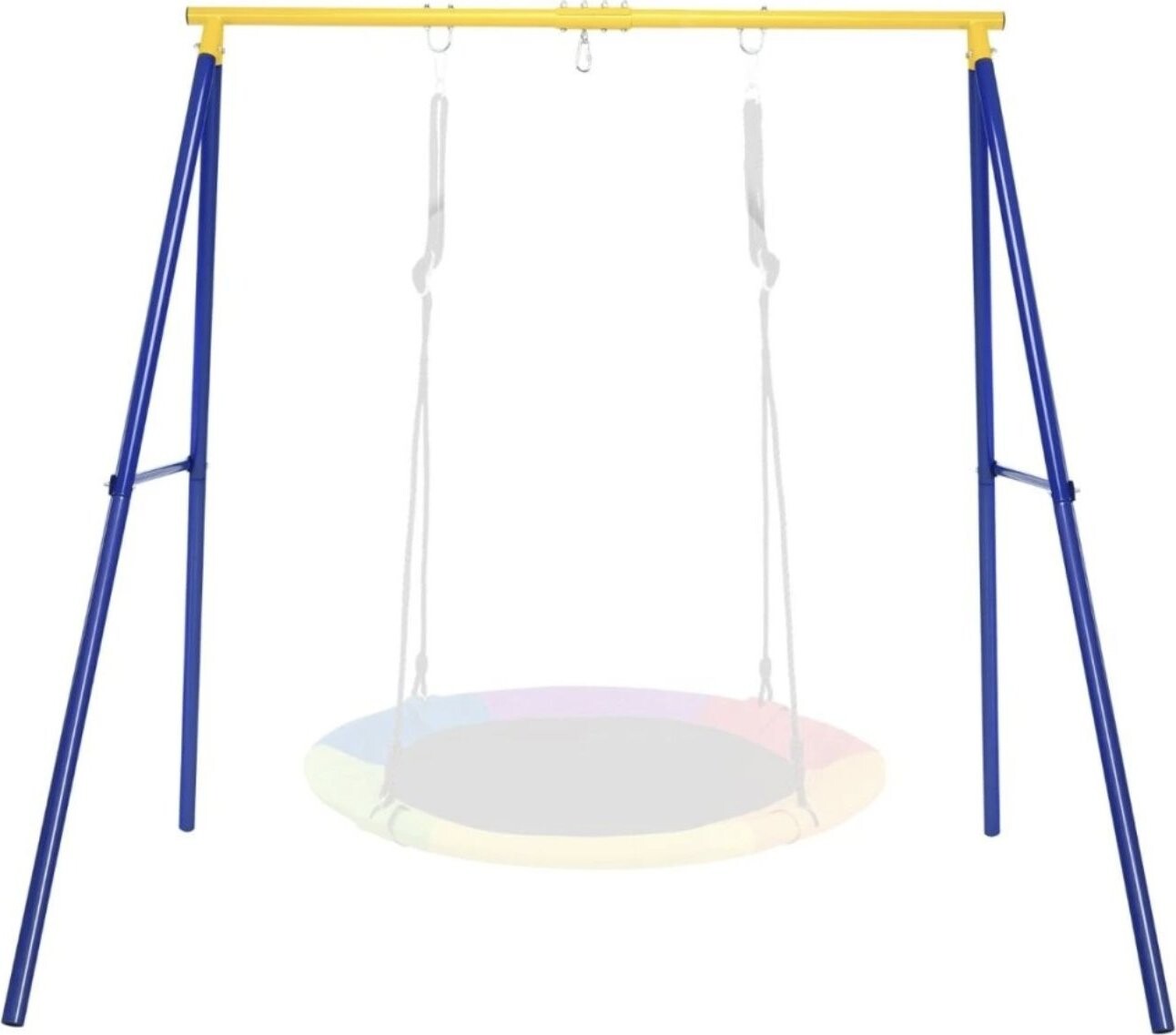 Costway Záhradný kovový rám na hojdačku Frame, modro-žltý