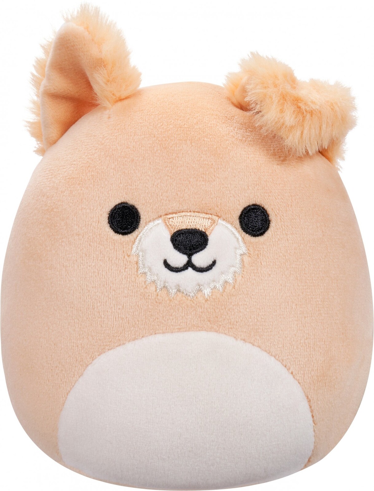 Squishmallows Cooper – svetlohnedý pes s bielym bruškom
