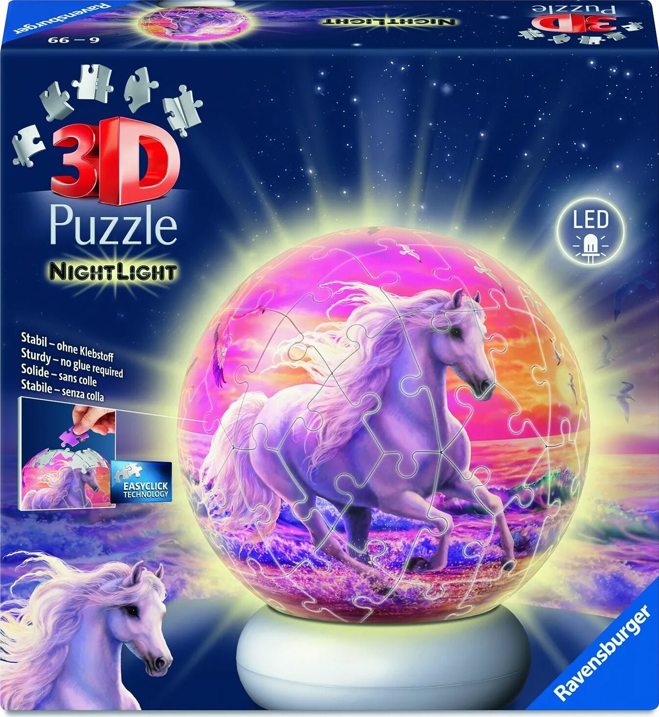 Ravensburger 120080541 Puzzle-Ball Koníky (nočná edícia)