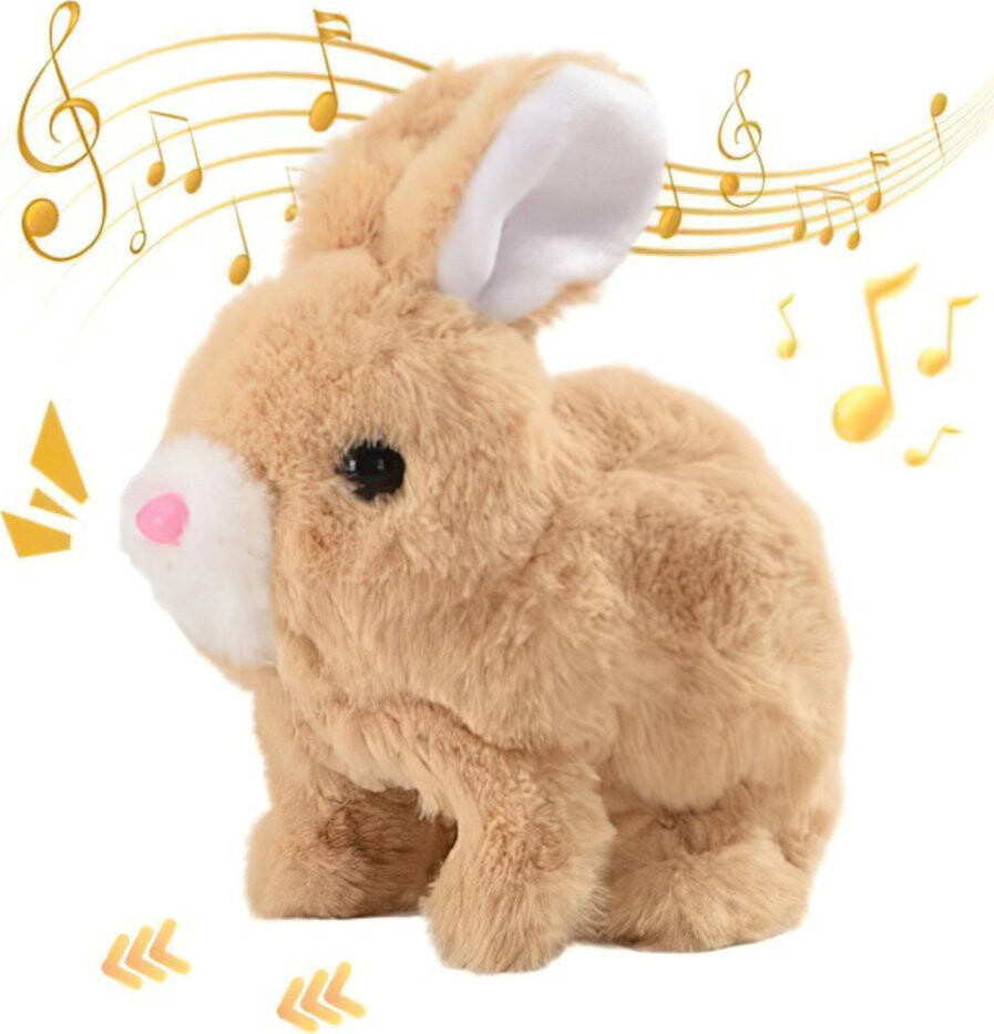 Plush Interaktívna plyšová hračka Zajačik chodiaci so zvukom 18 cm