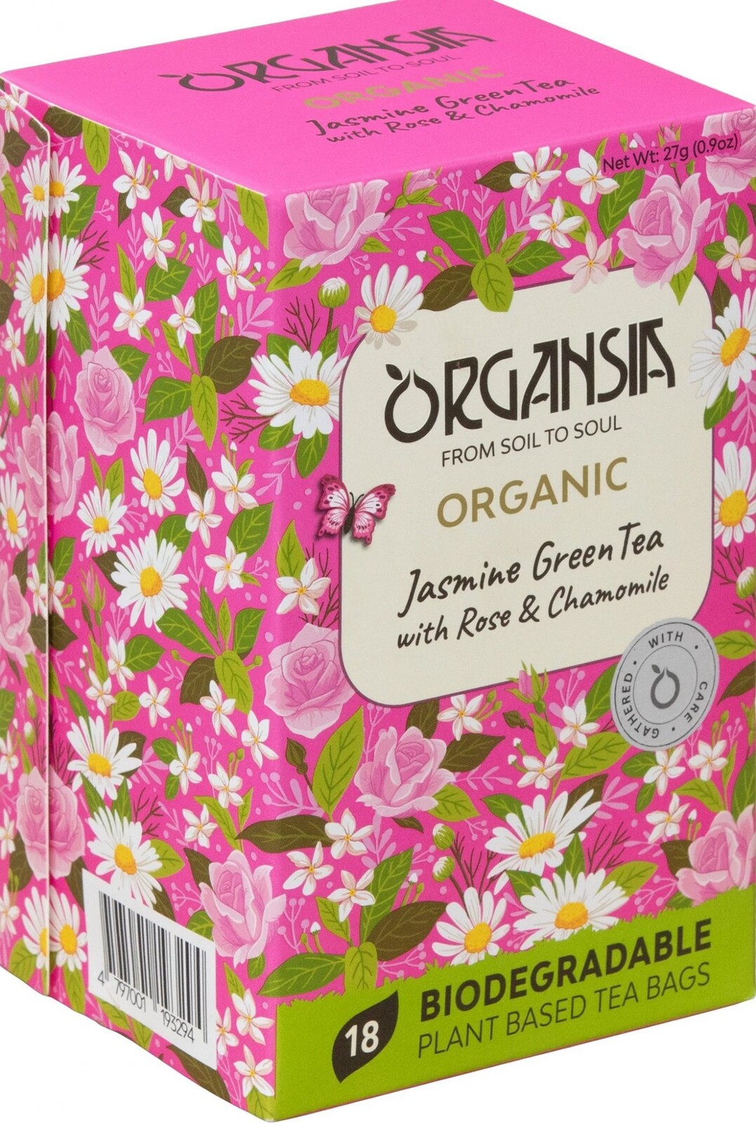 ORGANSIA BIO Jasmine Green Tea with Rose & Chamomile obal 18× 1,5 g