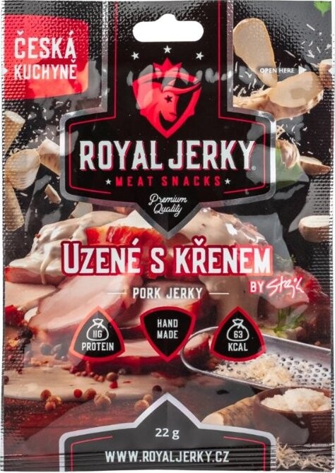 ROYAL JERKY Bravčové sušené mäso Údené S Chrenom 22 g