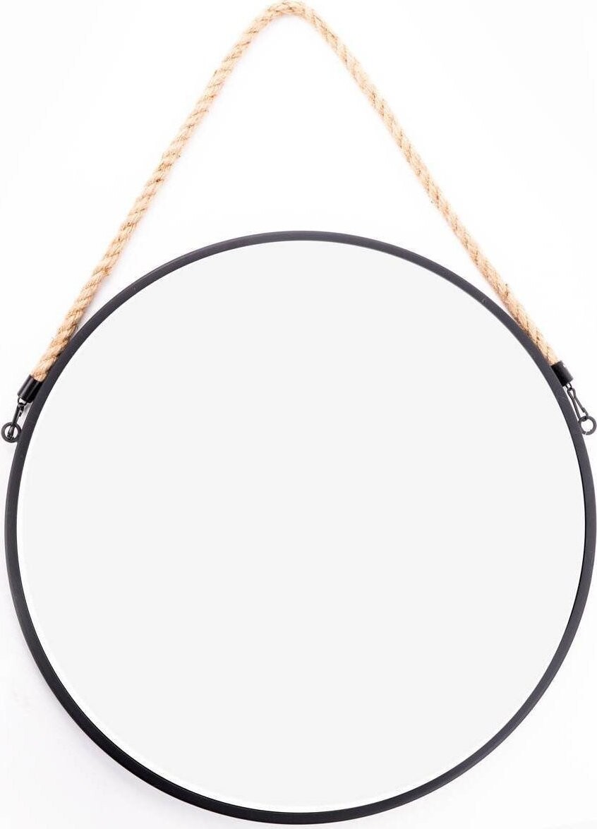 Atmosphera Závesné zrkadlo v kovovom ráme, priemer 37 cm