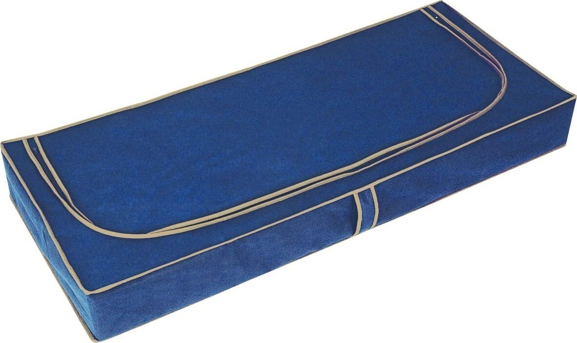 ORDINETT Box úložný 90 l látkový modrý 120 × 50 × 15 cm