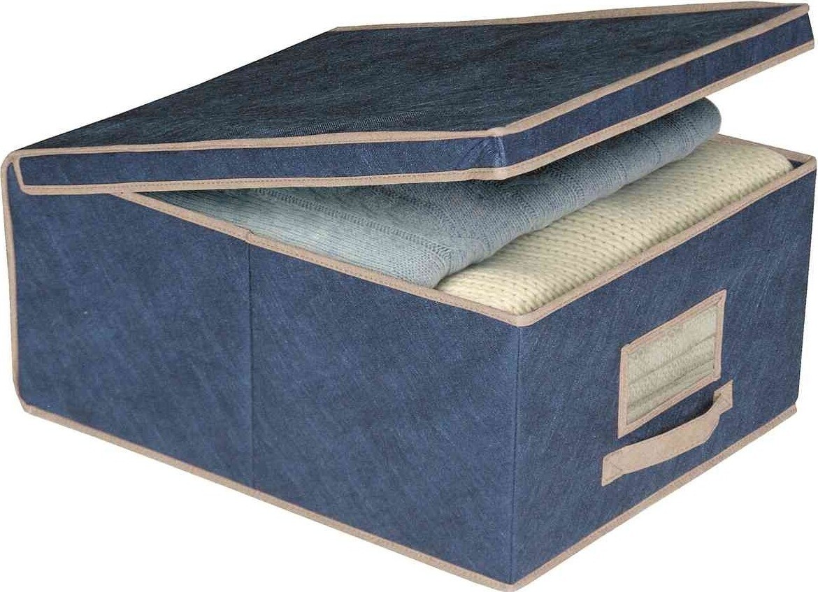 ORDINETT Box úložný 32 l skladací modrý 48 × 36 × 19 cm