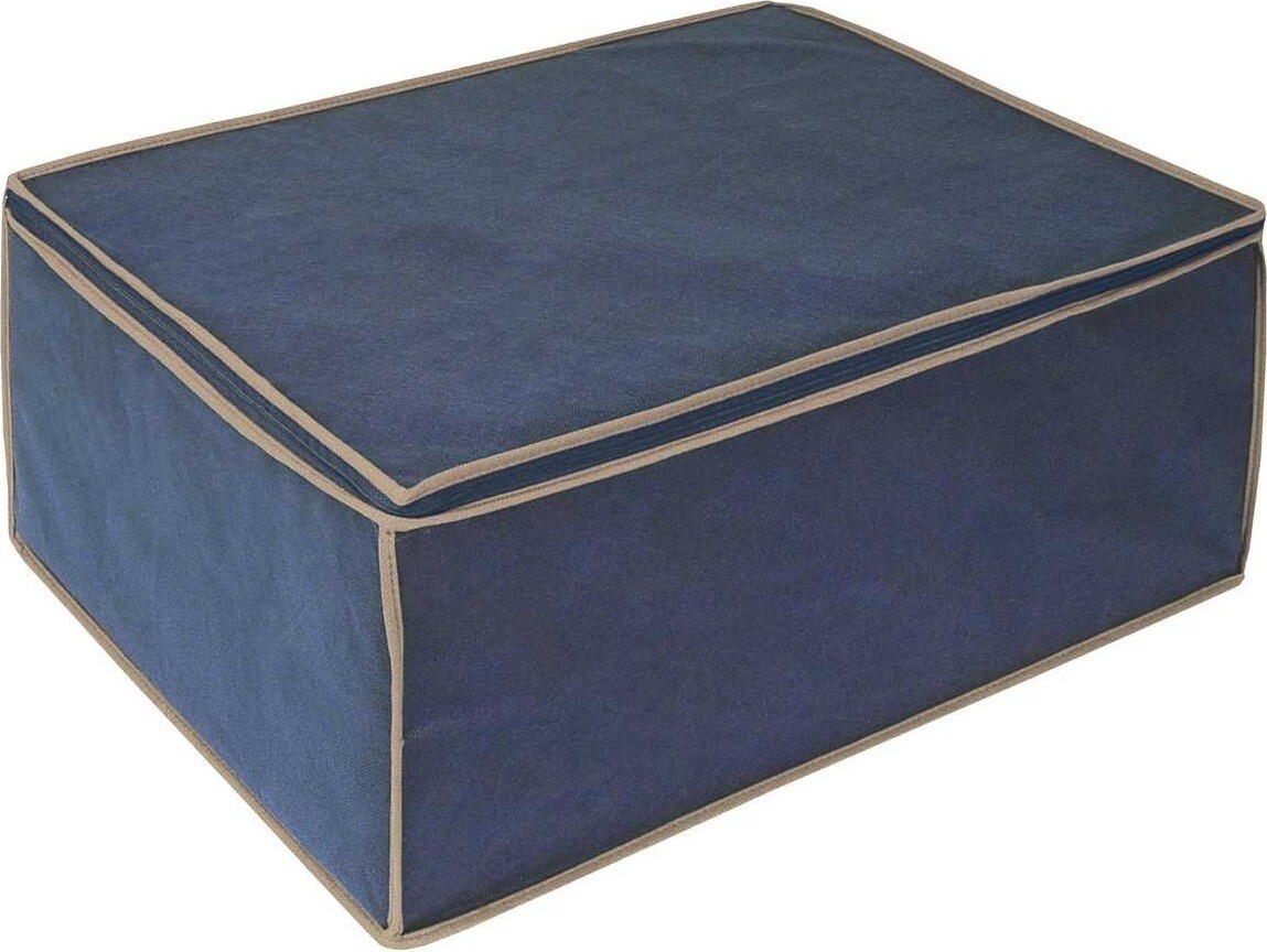 ORDINETT Box úložný 72 l látkový modrý 60 × 46 × 26 cm