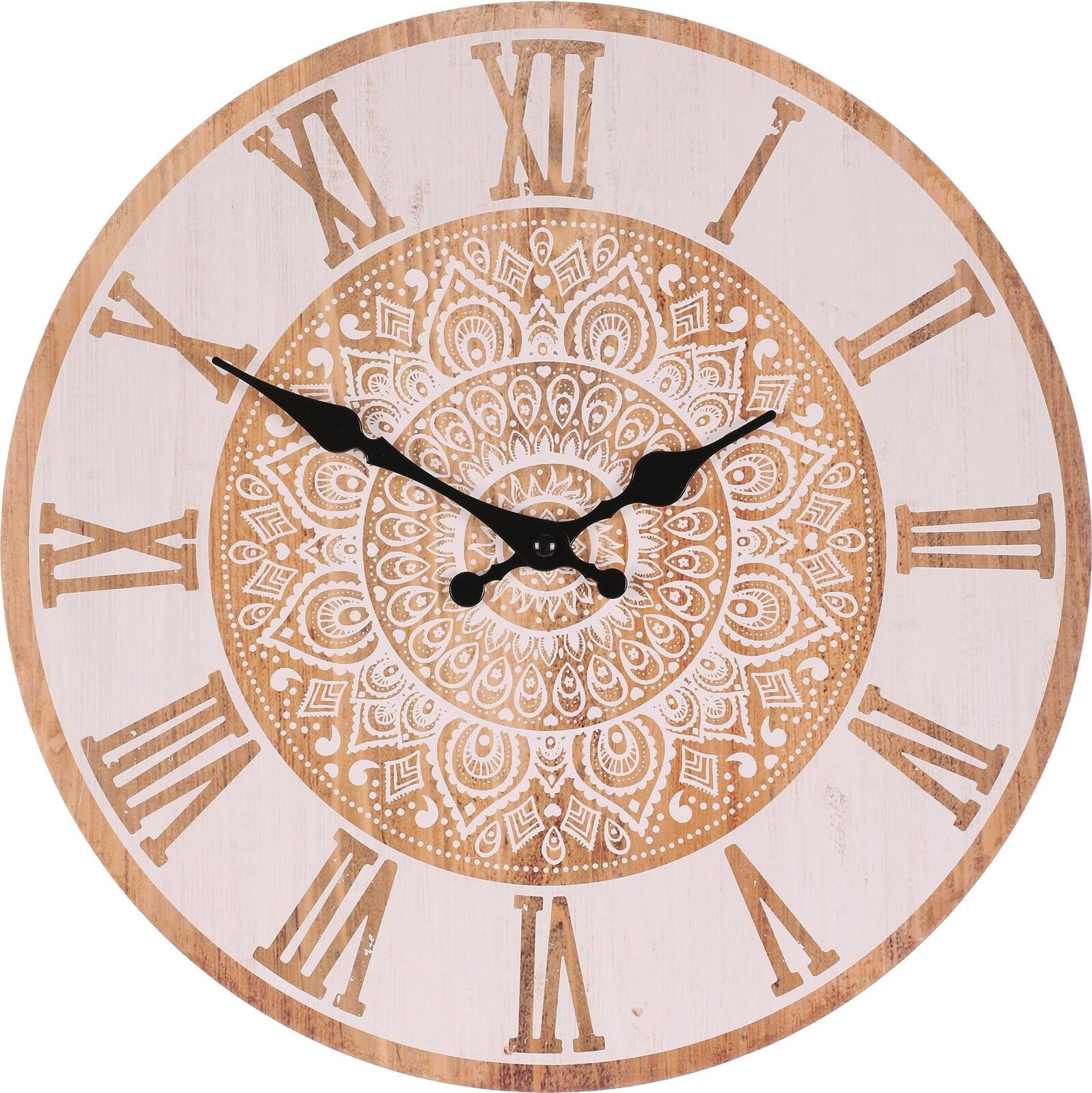 Hodiny nástenné 34 cm, MDF, motív mandaly
