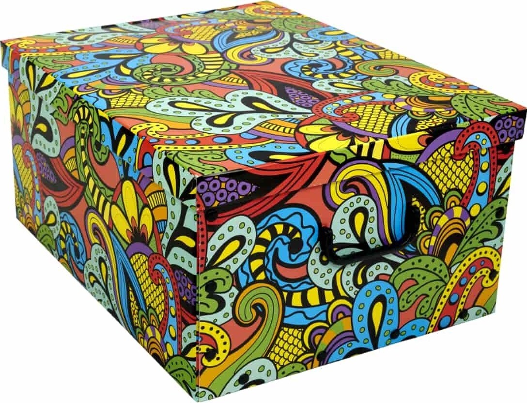 ORDINETT Box úložný 47 l FANTASY kartónový 49 × 39 × 25 cm
