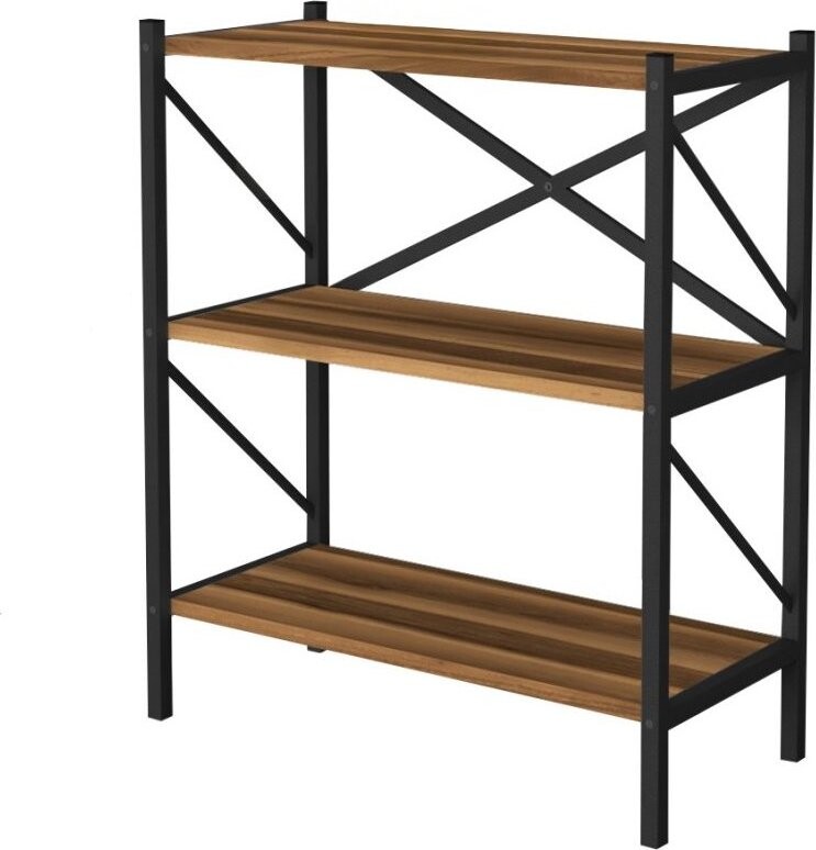 Nejlevnější nábytek Mebru, kovový, 86 cm, černý/ořech
