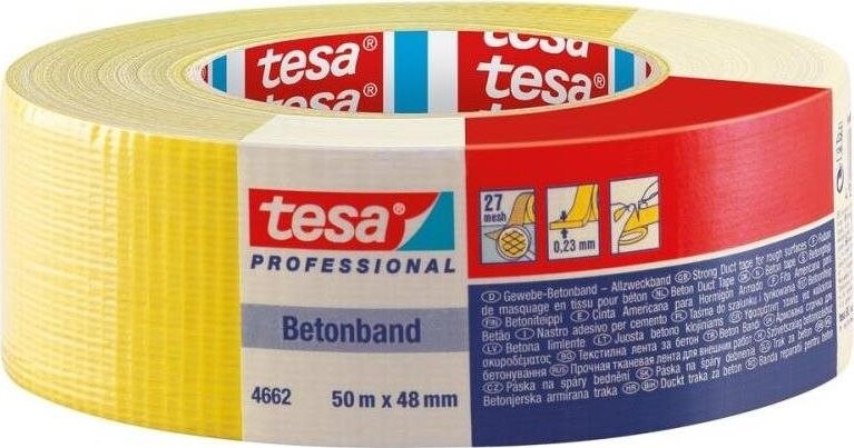 TESA Lepící páska opravná textilní 4662 Betonband, 50 m x 48 mm, žlutá 138252