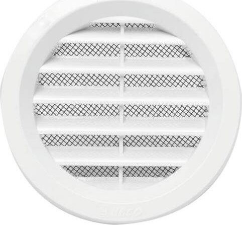 Mřížka větrací kruhová se síťovinou VM, O 125 mm, bílá 0405