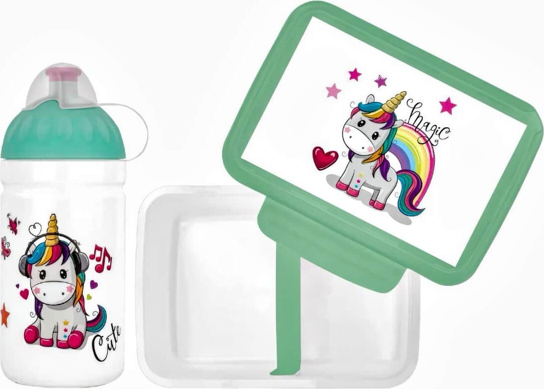 ZDRAVÁ FĽAŠA zdravá desiata + zdravá fľaša 0,5 l MAGIC UNICORN sada