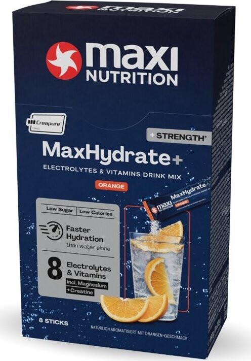 MaxiNutrition Elektrolyty s creatínom, príchuť pomaranč 128 g (8× 20 g)