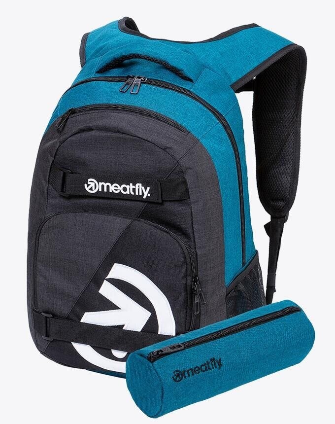Meatfly EXILE Backpack, Petrol Heather/Charcoal Heather