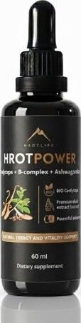 Hrotlife Hrotpower tinktura z Cordyceps + B-komplex + Ashwagandha 60 ml