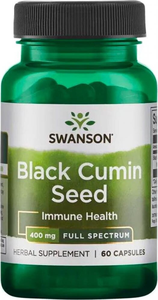 Swanson Black Cumin Seed (Černuška siata), 400 mg, 60 kapsúl