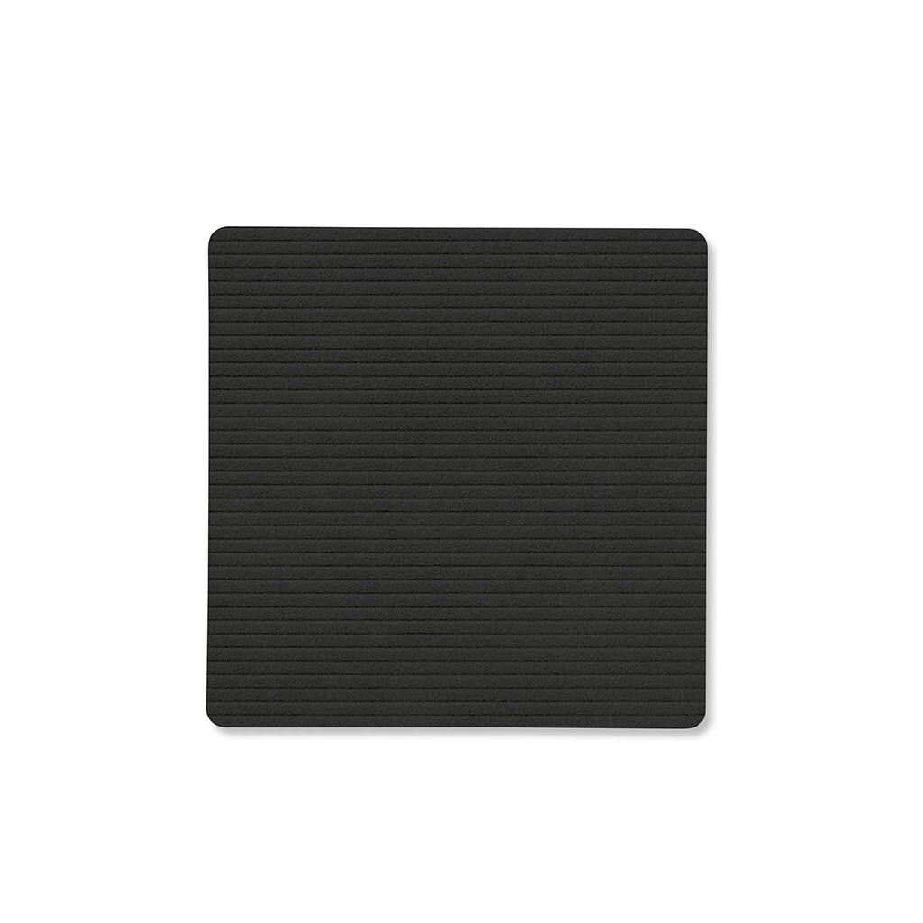 Podtácka SQUARE CORDUROY 10 x 10 cm, čierny atrament, koža, LIND DNA